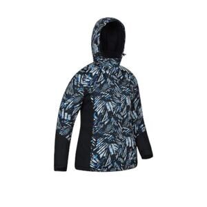 Mountain Warehouse Ski Jacket Blue Black Geometric Print Waterproof Sz 8 Womens